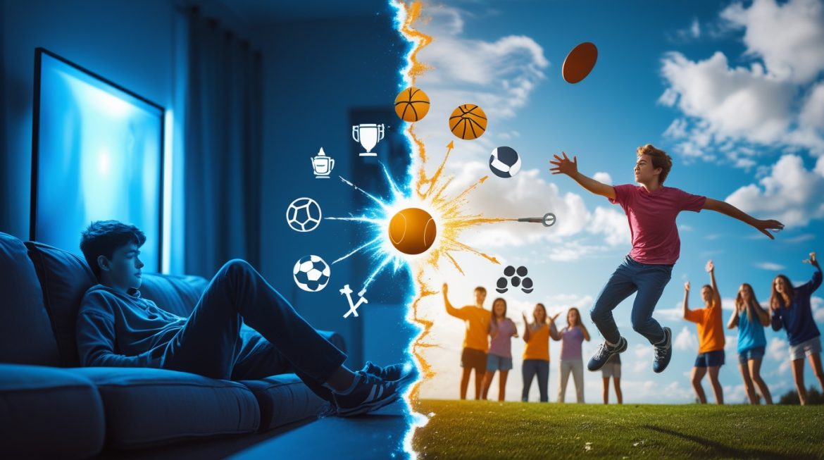 Подросток спортсмен в современной спортивной форме демонстрирует активный здоровый образ жизни