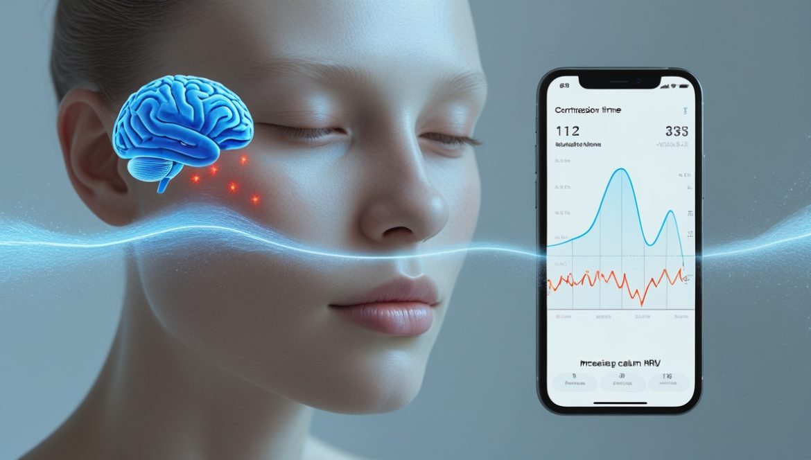 Человек медитирует с приложением для улучшения физического здоровья