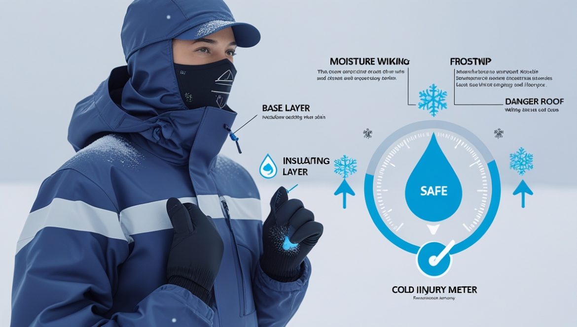 Профилактика обморожений - руки в теплых варежках с горячим напитком зимой на морозе