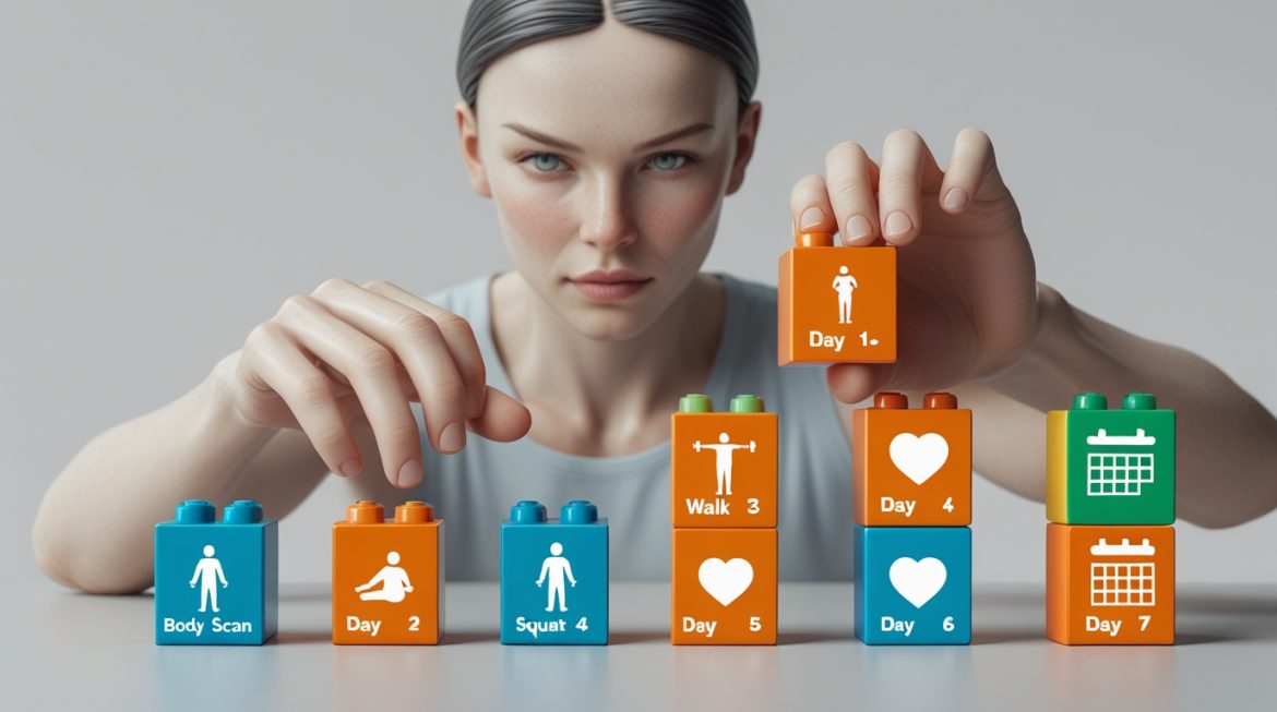 Человек выполняет программу тренировок дома с правильной техникой упражнений 