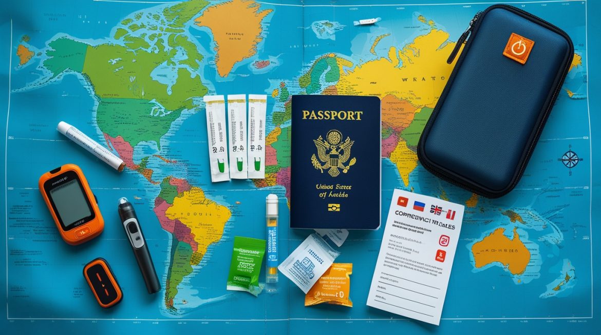 Путешественник с диабетом готов к поездке с медицинскими принадлежностями