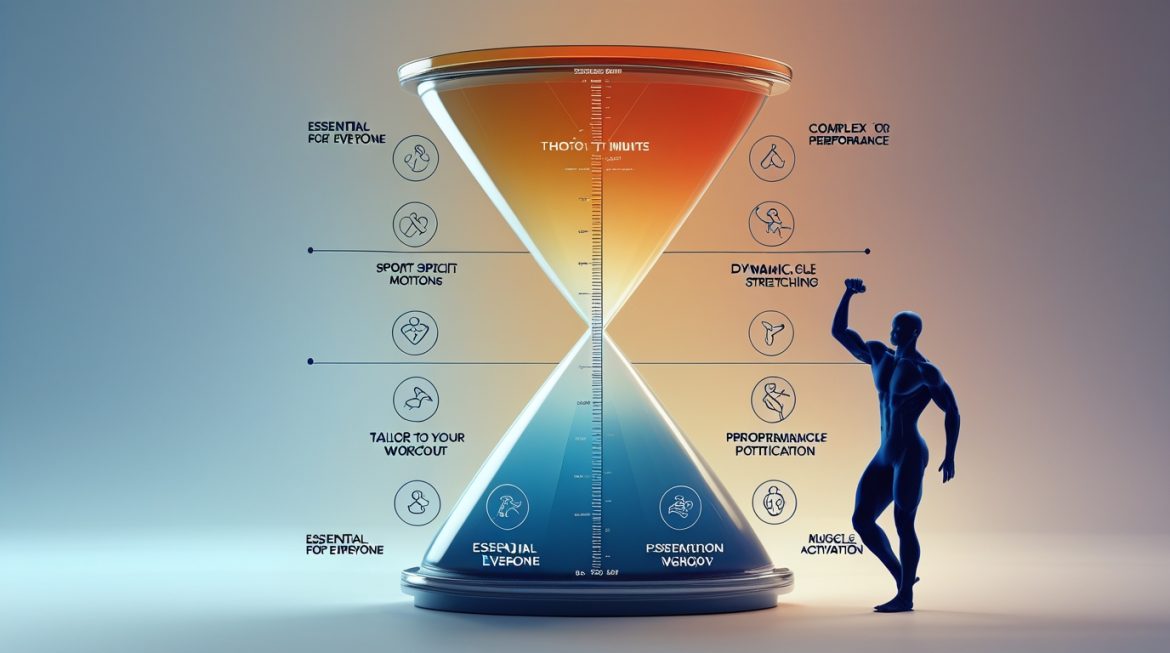 Человек выполняет разминочные упражнения в тренажерном зале перед тренировкой