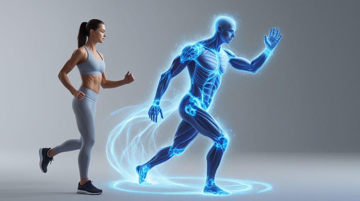 Человек выполняет разминочные упражнения для предотвращения травм в спортзале