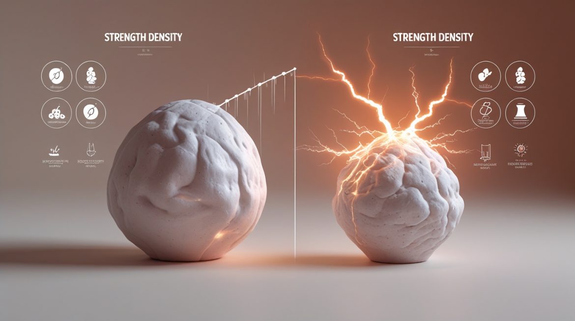 Спортсмен выполняет приседания со штангой для развития максимальной силы без набора массы