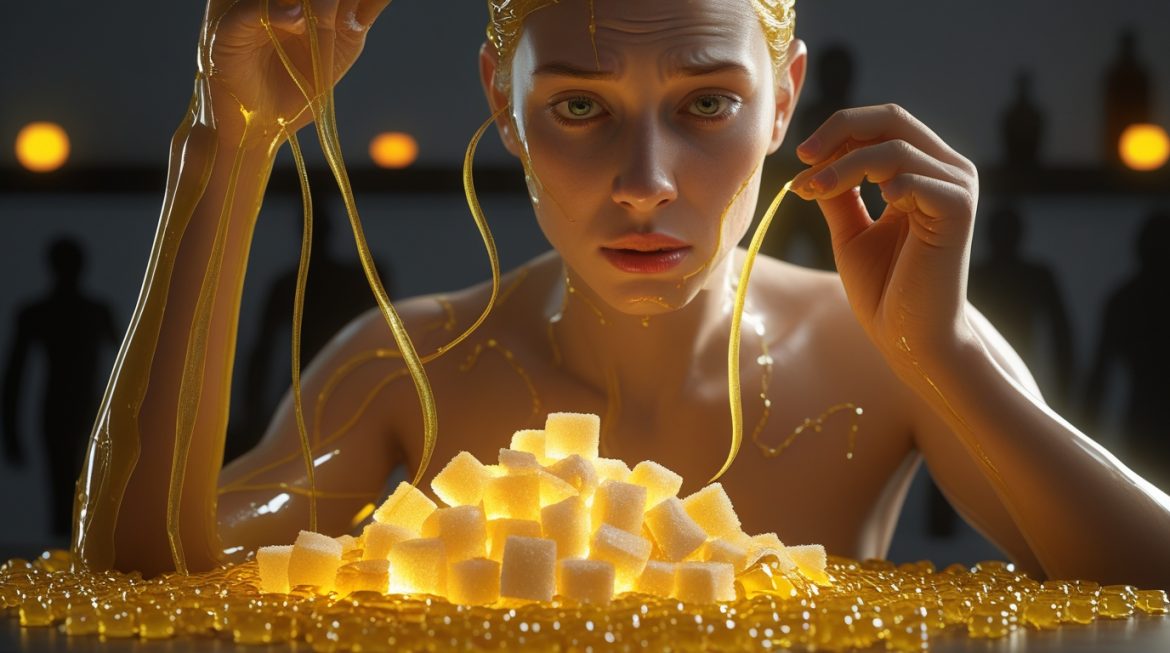 Женщина выбирает здоровые продукты вместо сладкого для преодоления сахарной зависимости