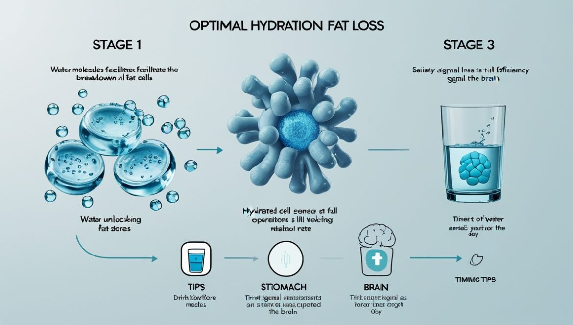 Женщина пьет воду для похудения за столом с бутылкой воды и свежими ингредиентами