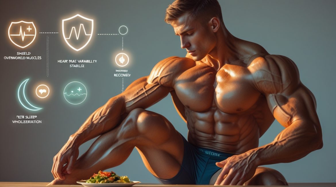 Спортсмен выполняет становую тягу в спортзале, демонстрируя правильную технику для набора мышечной массы без перетренированности