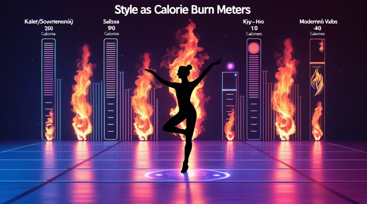 Энергичная танцовщица на тренировке для сжигания калорий в студии с зеркалами