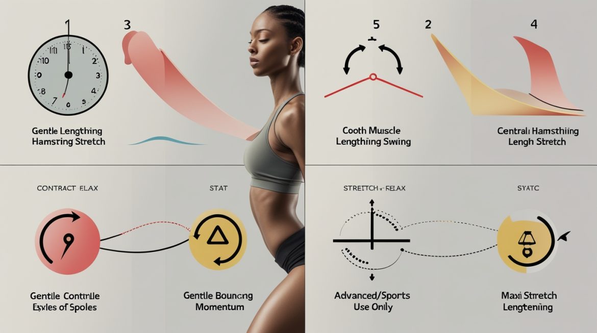 Женщина выполняет статическую растяжку на коврике для фитнеса в светлой комнате