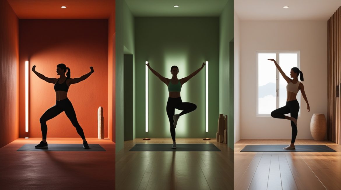 Домашний спортзал с цветовой психологией для мотивации к тренировкам