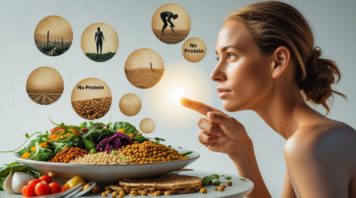 Диетолог представляет разнообразные растительные продукты для здорового вегетарианского питания