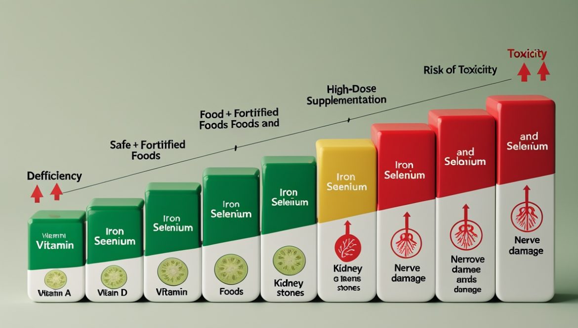 Витамины и минералы из продуктов питания и добавок для соблюдения верхних допустимых уровней потребления