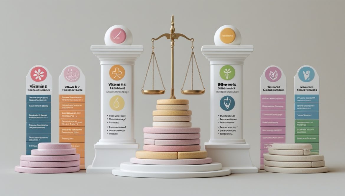 Витамины, минералы и растительные БАДы на столе — выбор биологически активных добавок для здоровья