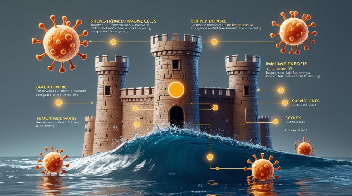 Здоровая женщина с корзиной свежих овощей и фруктов осенью - укрепление иммунитета перед холодным сезоном