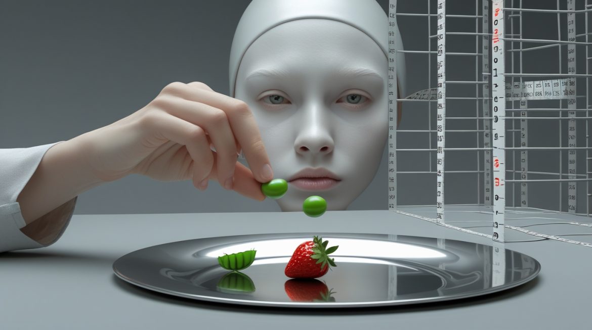 Женщина с здоровым питанием демонстрирует сбалансированное отношение к еде без признаков ортoрексии