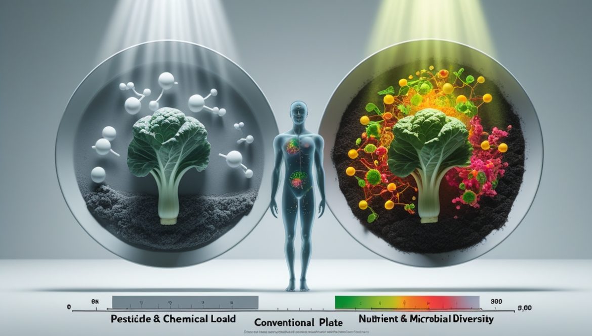 Эксперт по питанию сравнивает органические и обычные продукты для анализа химического состава и пользы для здоровья