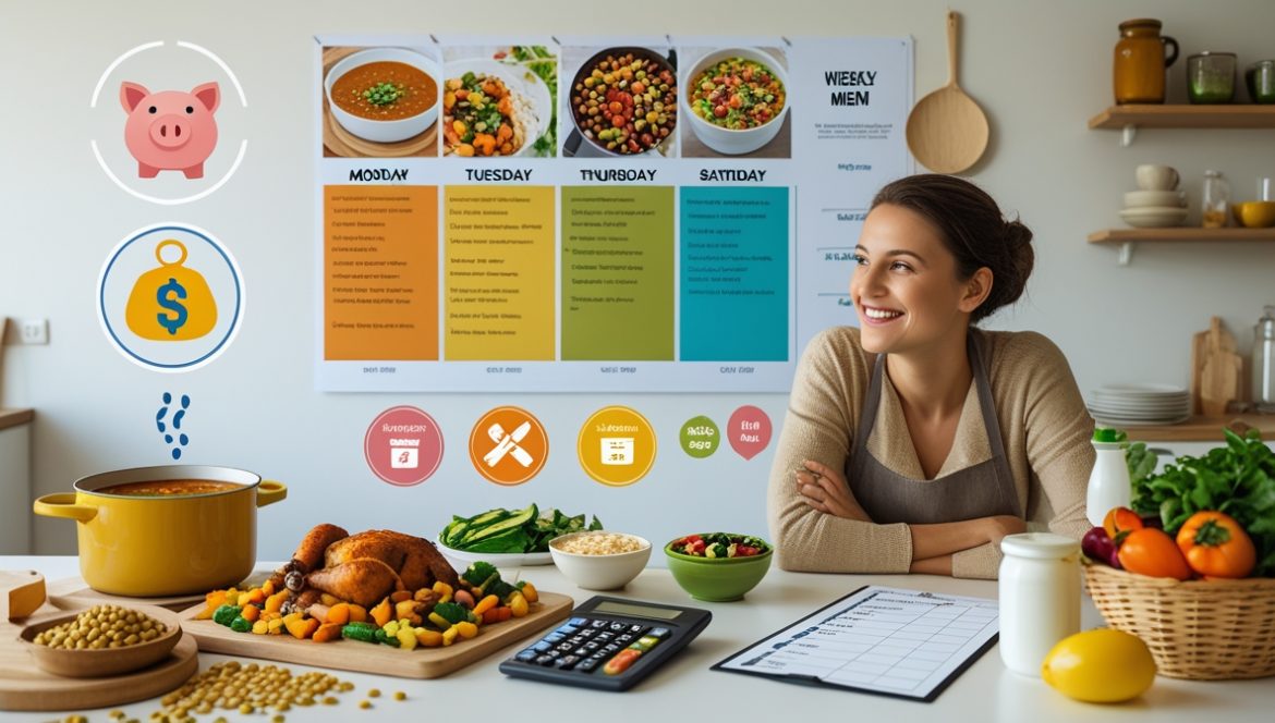 Планирование недельного меню на ограниченный бюджет с полезными продуктами на кухонном столе