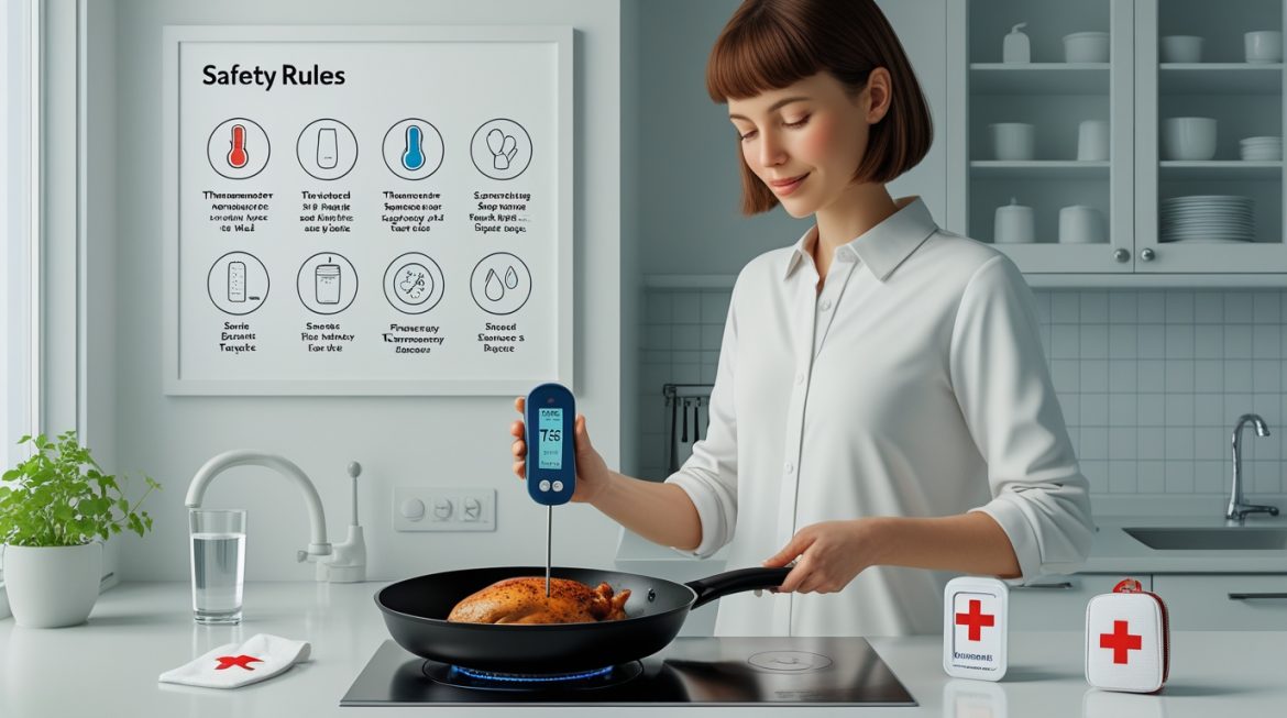 Человек с признаками пищевого отравления на кухне, держится за живот