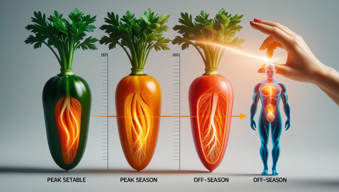 Сезонные овощи различных периодов года демонстрирующие питательную ценность