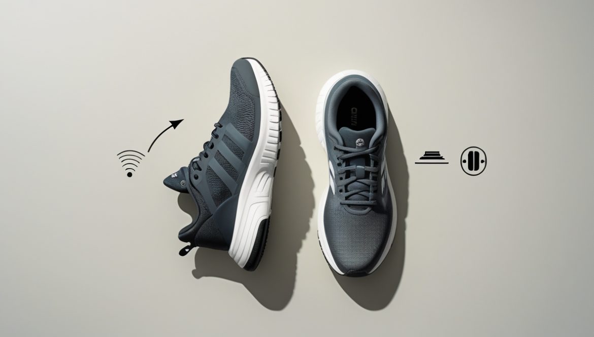 Сравнение беговых кроссовок и кроссовок для зала, демонстрирующее различия в дизайне и конструкции спортивной обуви