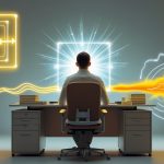 Человек медитирует в светлой комнате без гаджетов во время цифровой детоксикации