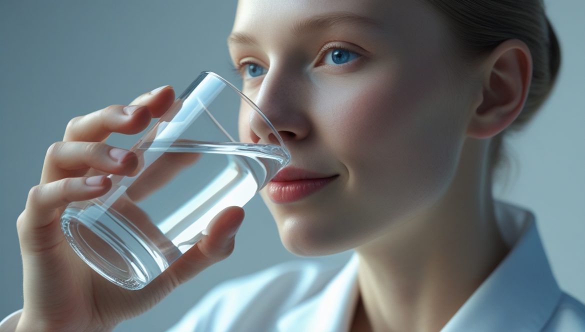 Здоровая гидратация - человек пьет чистую воду для поддержания водного баланса организма