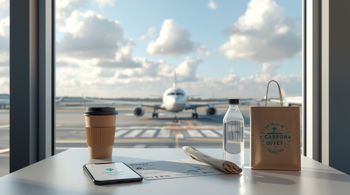 Осознанный путешественник планирует экологичный авиаперелет с минимальным углеродным следом в аэропорту