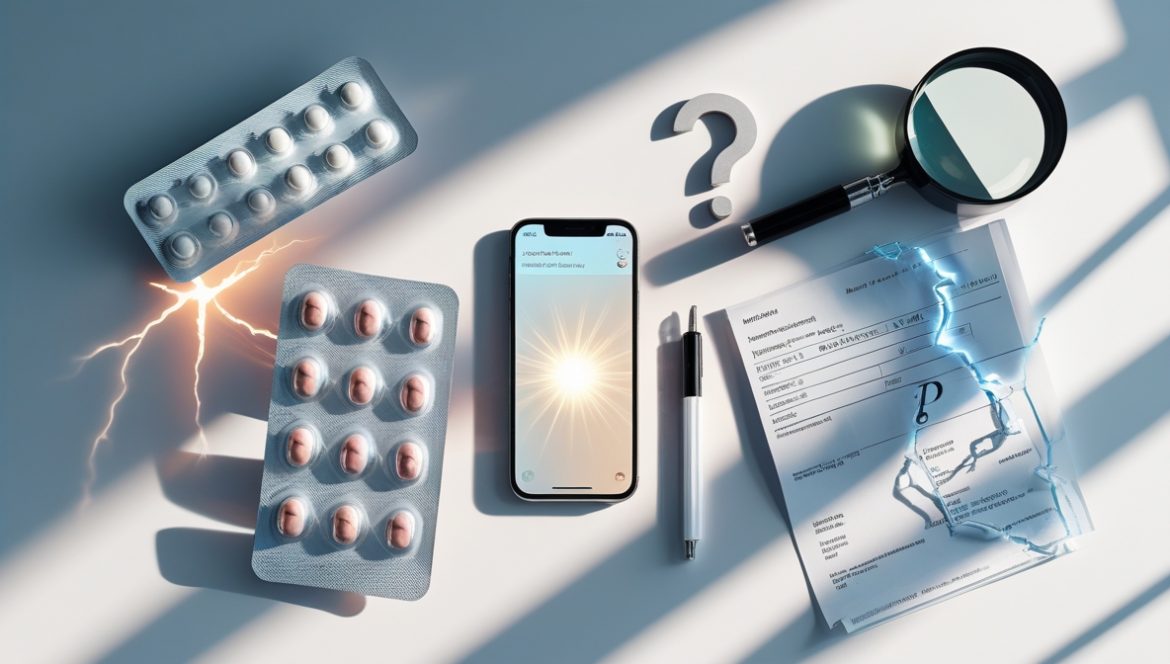 Фармацевт проверяет подлинность лекарственных препаратов в аптеке