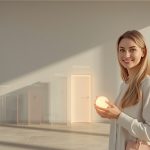 Уверенная женщина символизирует важность личных границ для психологического здоровья