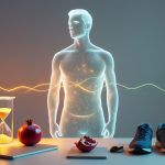 Мужчина смотрит в зеркало, биологический возраст против хронологического возраста