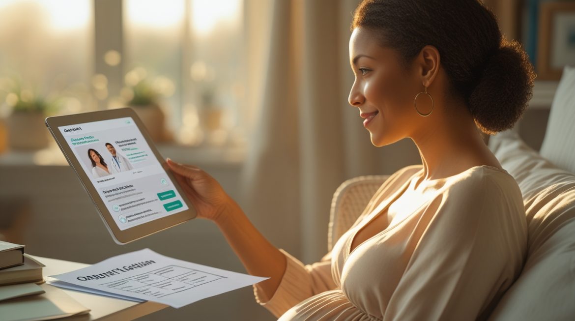 Женщина на консультации врача по планированию беременности в оптимальном репродуктивном возрасте