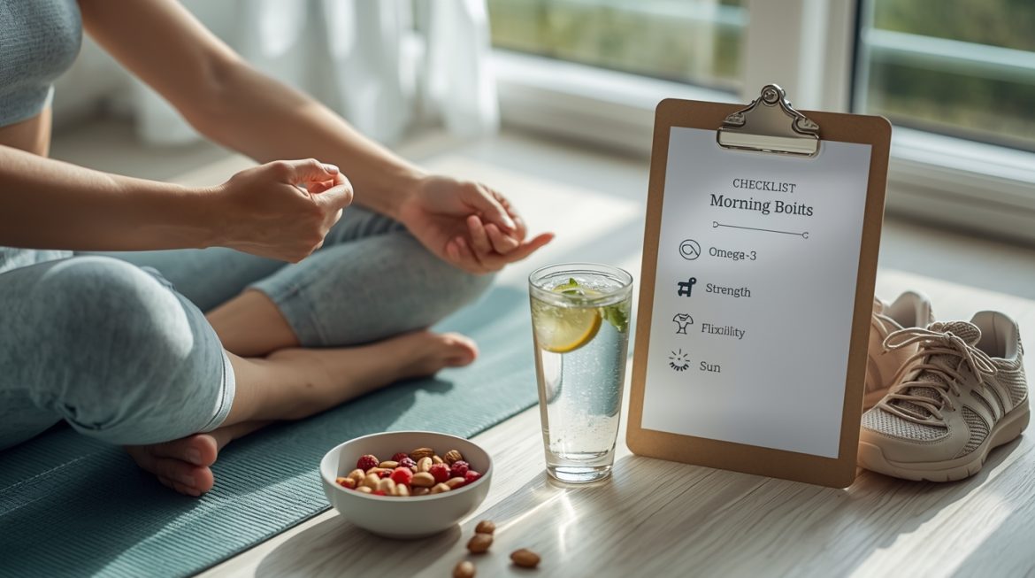 Человек выполняет утреннюю зарядку для здоровья суставов в домашних условиях